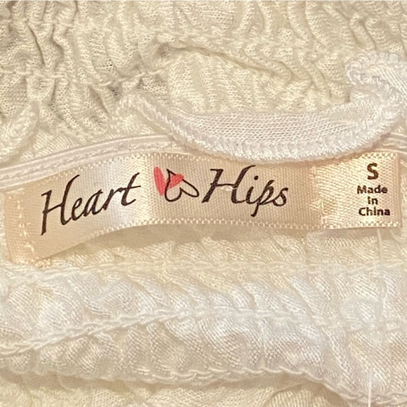 Heart and Hips Off White Criss Cross Stretchy Crop Top Size S NWT - Picture 15 of 16